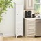 Costway Tall Bathroom Floor Cabinet Narrow Linen Tower with 2 Doors & Adjustable Shelf Black/Coffee/Grey